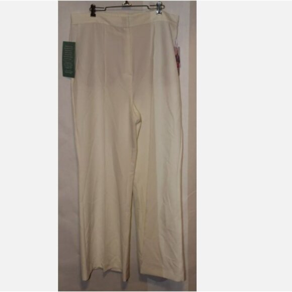 Johnny Wujek Prom Collection Wide Leg Flare White Pants Lined Size 1X W 36 In 30 - Picture 1 of 5